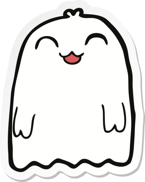 Bir insan tarafından çizilmiş bir hayaletin çıkartması.