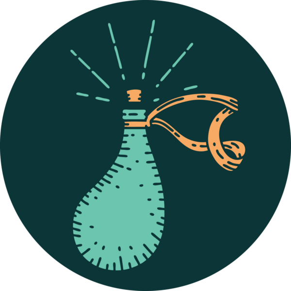 Bir insan tarafından çizilmiş eski bir deri su şişesi.