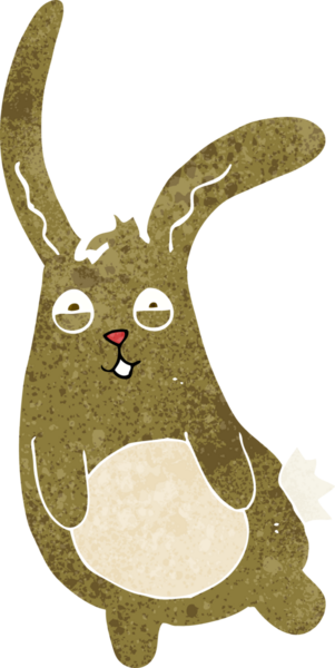 Bir insan tarafından çizilmiş komik çizgi film tavşanı