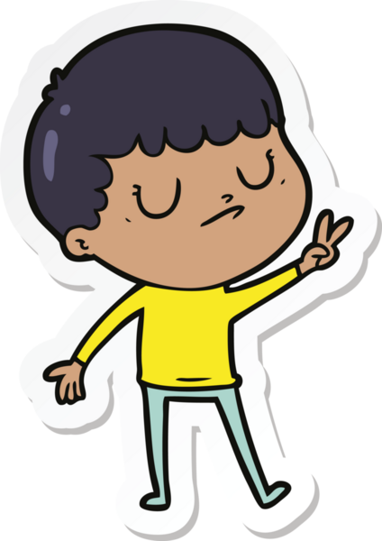 Bir insan tarafından çizilmiş huysuz bir çocuğun çıkartması.