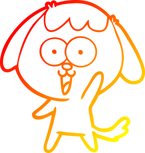 Bir insan tarafından çizilmiş sevimli bir köpeğin sıcak çizgi çizgisi.