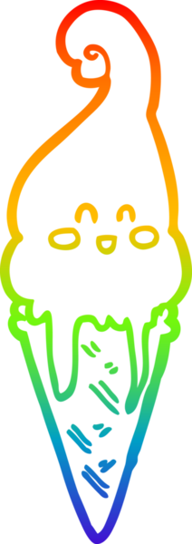 gökkuşağı gradyanı çizimi bir insan tarafından çizilmiş dondurma çizgi filmi