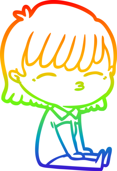 gökkuşağı gradyan çizimi bir insan tarafından çizilmiş bir karikatür kadın