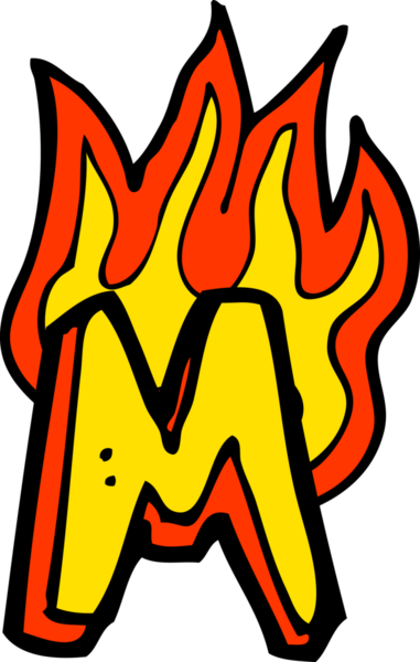 Bir insan tarafından çizilmiş yanan bir karikatür.