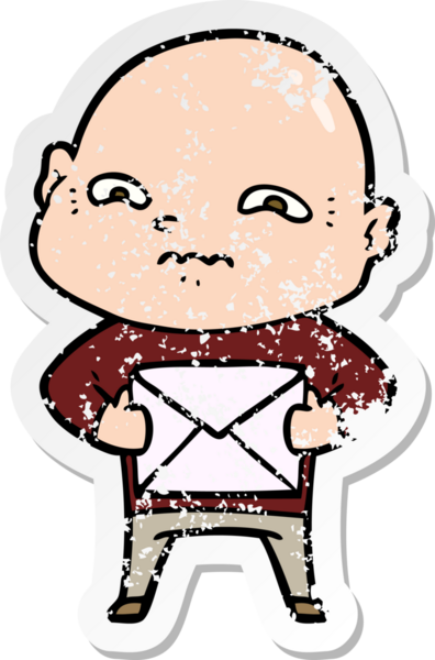 Bir insan tarafından çizilmiş gergin bir adamın sıkıntılı çıkartması.