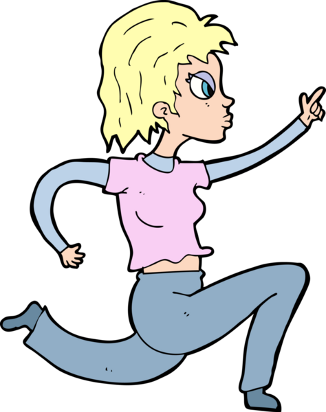 Çizgi filmdeki kadın bir insan tarafından çizildi.