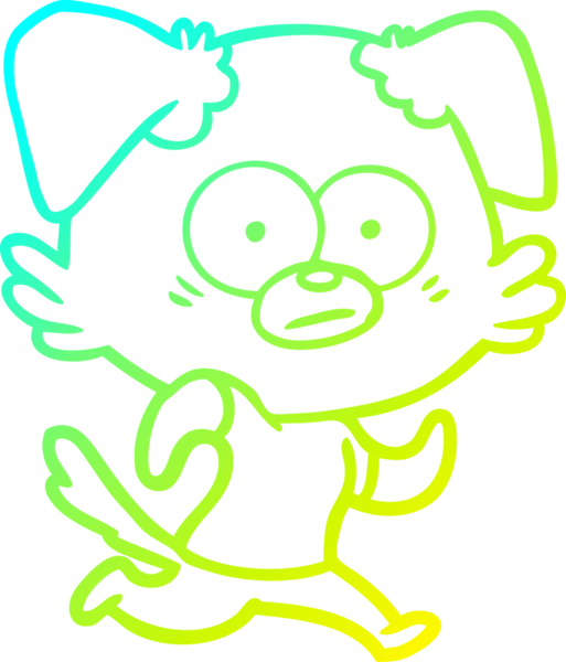 Bir insan tarafından çizilmiş bir köpek çizgi filminin soğuk gradyanı.