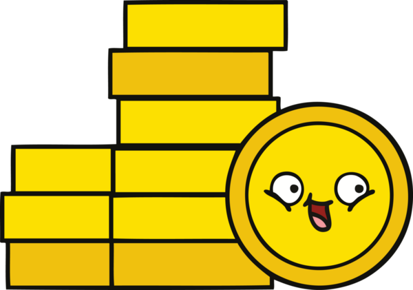 Bir insan tarafından çizilmiş sevimli bozuk para karikatürü.