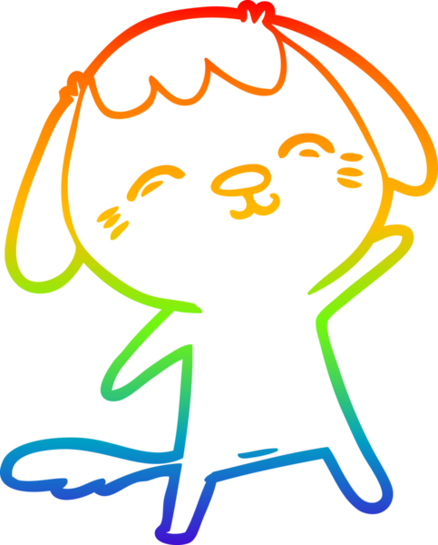 gökkuşağı gradyan çizimi Mutlu bir çizgi köpek çizimi Bir insan tarafından çizilmiş