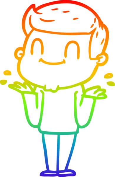 Bir insan tarafından çizilmiş gökkuşağı gradyan çizgi çizimi.