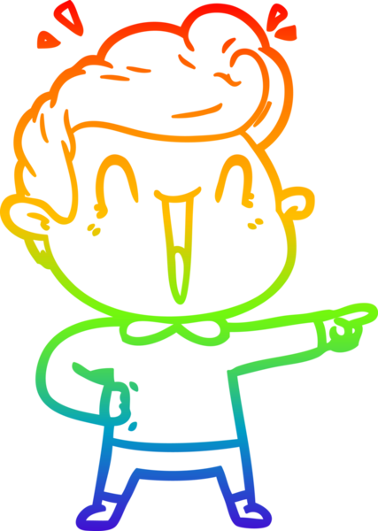 Gökkuşağı gradyanı çizimi bir insan tarafından çizilmiş heyecanlı bir çizgi film