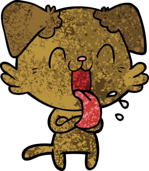 Bir insan tarafından çizilmiş nefes nefese bir köpek.