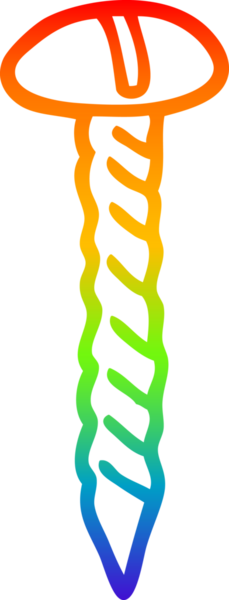 gökkuşağı gradyan çizimi bir insan tarafından çizilmiş metal bir vida