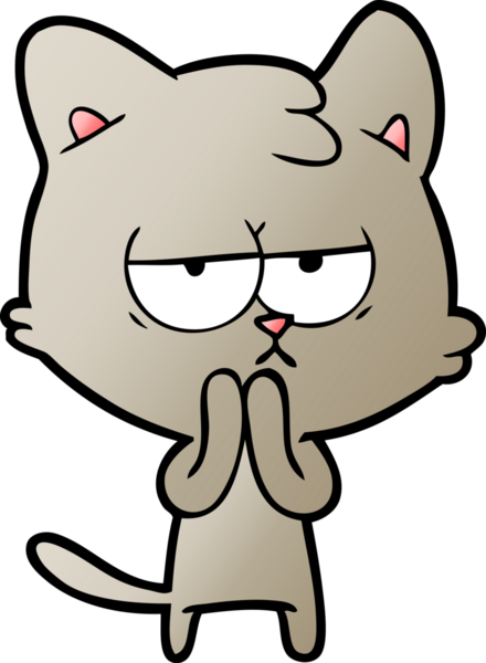 Bir insan tarafından çizilmiş sıkıcı çizgi film kedisi.