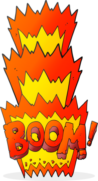 Bir insan tarafından çizilmiş serbest çizim çizgi film patlama sembolü