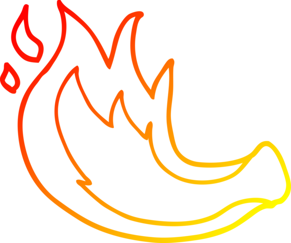 Bir insanın çizdiği gaz alevinin sıcak çizgi çizimi