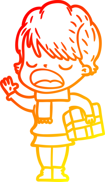 Bir insan tarafından çizilmiş bir karikatür kadın çizimi.