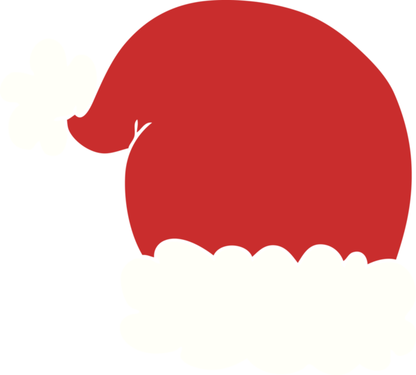 Bir insan tarafından çizilmiş düz renk karikatür Noel şapkası