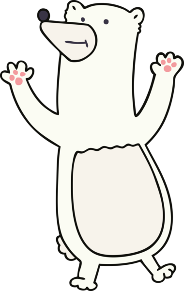 Bir insan tarafından çizilmiş garip karikatür kutup ayısı.