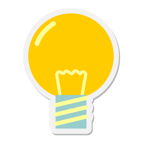 Bir insan tarafından çizilmiş ampul çıkartması