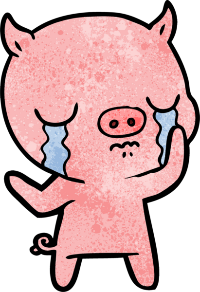 Bir insan tarafından çizilmiş domuz ağlaması.