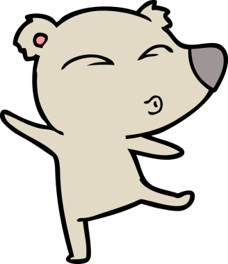 bir insan tarafından çizilmiş bir karikatür ıslık ayısı