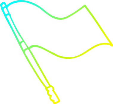 Bir insan tarafından çizilmiş bir çizgi film bayrağının soğuk gradyan çizgisi