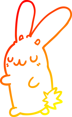 Bir insan tarafından çizilmiş sevimli bir tavşan çizimi.