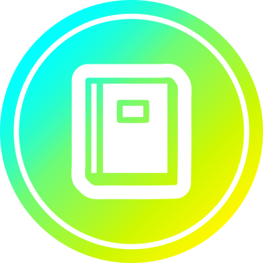 Eğitici kitap dairesel simgesi ve bir insan tarafından çizilmiş havalı gradyan bitiş