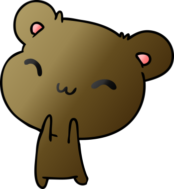 gradyan çizgi film çizimi kawaii bir insan tarafından çizilmiş sevimli oyuncak ayı