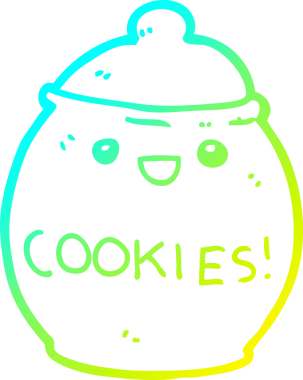 Bir insan tarafından çizilmiş bir kurabiye kavanozunun soğuk gradyan çizimi.