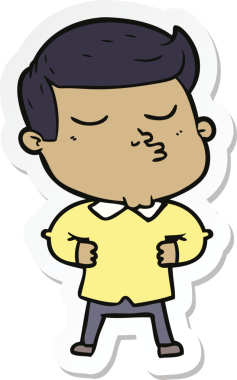 Bir insan tarafından çizilmiş bir çizgi film modelinin çıkartması.