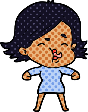 Bir insan tarafından çizilen karikatür kızı.