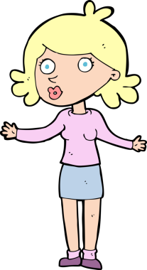 Bir insan tarafından çizilmiş, kafası karışık bir kadın.