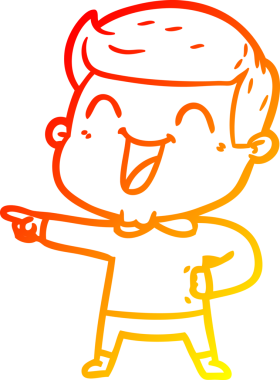 Bir insan tarafından çizilmiş gülen çizgi film karakterinin sıcak çizgi çizimi