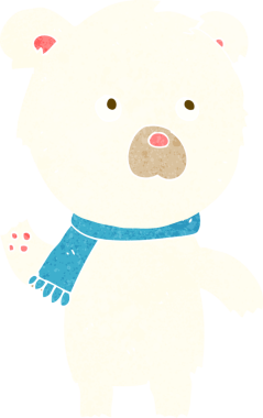 Bir insan tarafından çizilmiş şirin kutup ayısı.