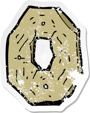 Bir insan tarafından çizilmiş ahşap bir çizgi filmin gerilimli çıkartması.