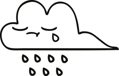 Bir insan tarafından çizilmiş fırtına yağmuru bulutu çizimi