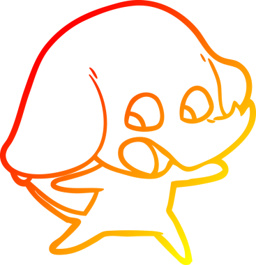 Bir insan tarafından çizilmiş şirin bir fil çizimi.