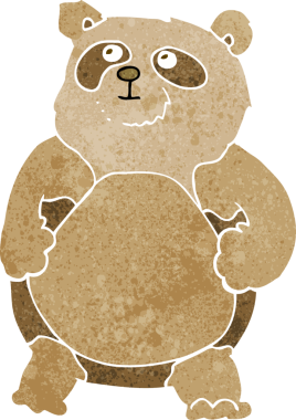 Bir insan tarafından çizilmiş çizgi film ayısı.