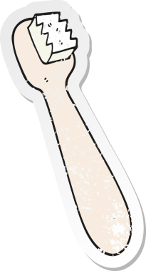 Bir insan tarafından çizilmiş diş fırçasının sıkıntılı çıkartması.