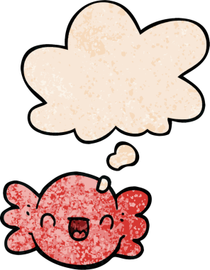 Düşünce baloncuğu ile sarılı çizgi film bir insan tarafından çizilmiş grunge desen tarzı