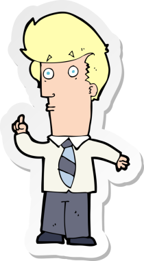 Bir insan tarafından çizilmiş bir karikatürcünün çıkartması.