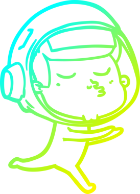 Bir insan tarafından çizilmiş kendinden emin bir astronotun soğuk çizgi çizimi.