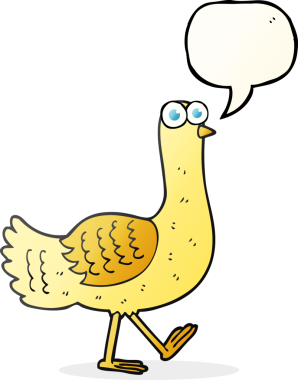 Bir insan tarafından çizilmiş serbest konuşma balonu karikatür kuşu