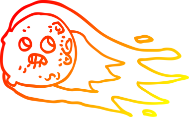 Bir insan tarafından çizilen endişeli kuyruklu yıldızın sıcak çizgi çizimi