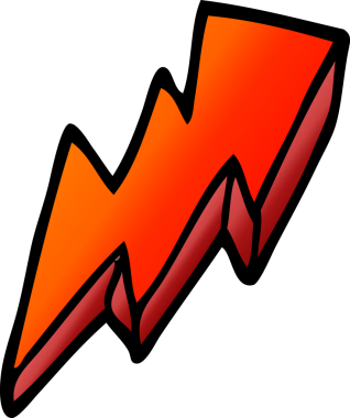 Bir insan tarafından çizilmiş karalama yıldırım sembolü.