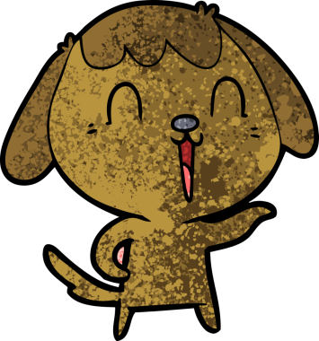 Bir insan tarafından çizilmiş çizgi film köpeği.