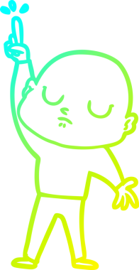 Bir insan tarafından çizilmiş kel bir adamın soğuk çizgi çizimi.