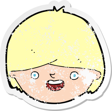 Bir insan tarafından çizilmiş, karikatürdeki kederli mutlu yüz çıkartması.